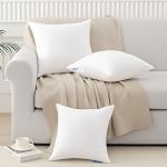 Leeden 18x18 Pillow Inserts Pack of 2, 18 Inch Throw Pillow Inserts, Soft Fluffy Decorative Square Throw Pillows for Couch, Sofa, Bed, and Home Decor White Pillows