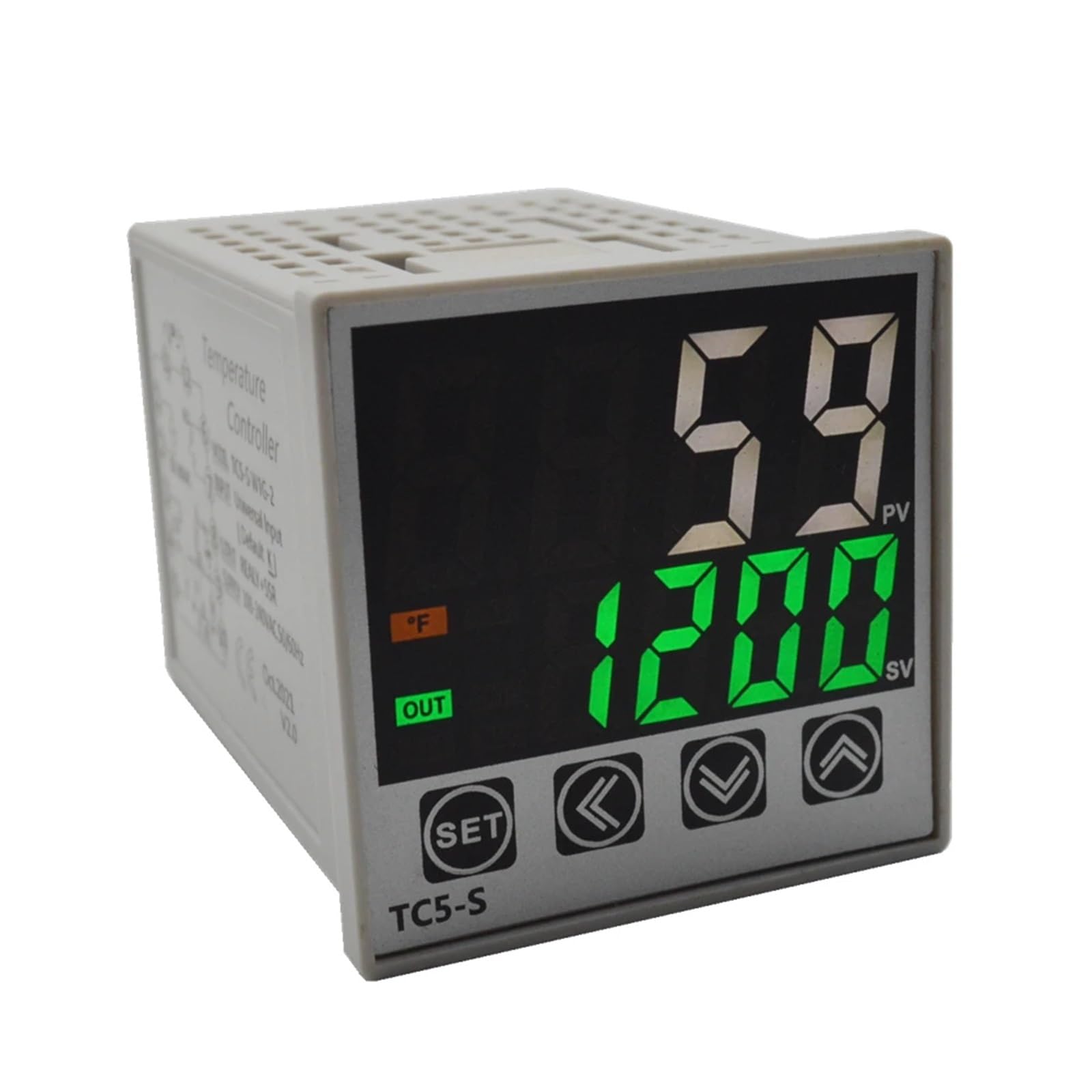 VXAXPOHZA 48x48mm TC5-S Input Fahrenheit Celsius Display LED PID Temperature Controller Output SSR or Relay Replace TCN4S-24R(SSR or Relay 2alarms)