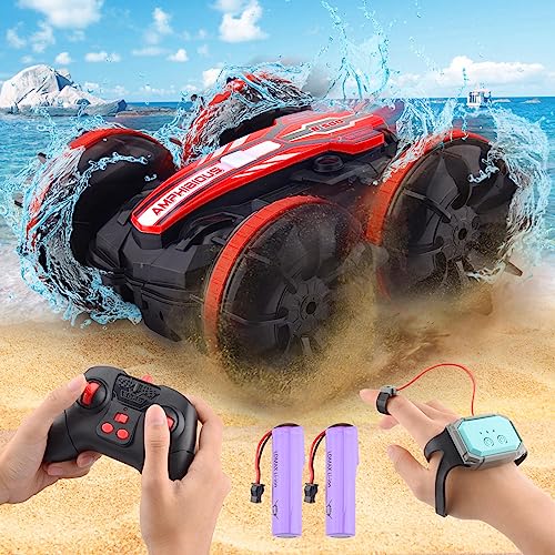 SIVQIKE Ferngesteuertes Auto mit Spinnen-Design, LED Licht, Handgestensteuerung, 360° Stunts, wasserdichtes Amphibienfahrzeug für Pool… – Ansicht 1