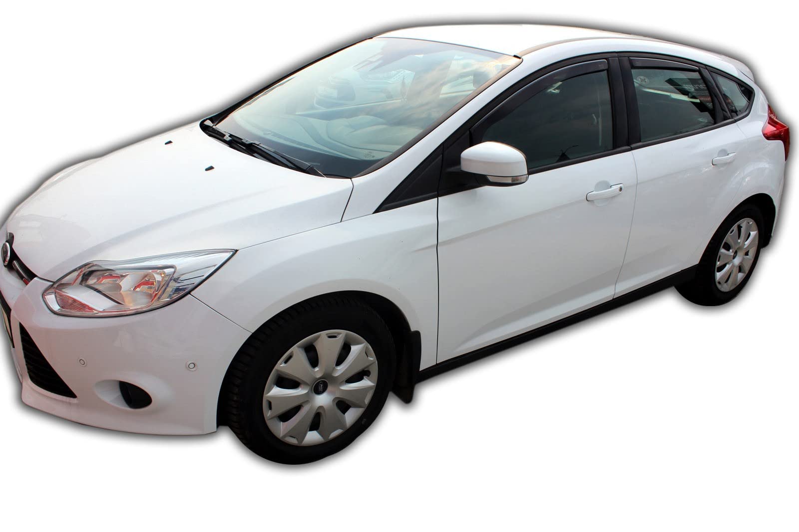 J&J AUTOMOTIVE Windabweiser passend für Ford Focus 3 4/5-Türer 2011-2018 4tlg, Heko Regenabweiser Vorne Hinten Getönt Dunkel Passform