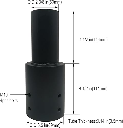 Miniatura 3 de Tenon Slip Fitter Adaptador para poste redondo de 3 pulgadas, adaptador redondo resistente de 2 38 para luz LED de estacionamiento, soporte de