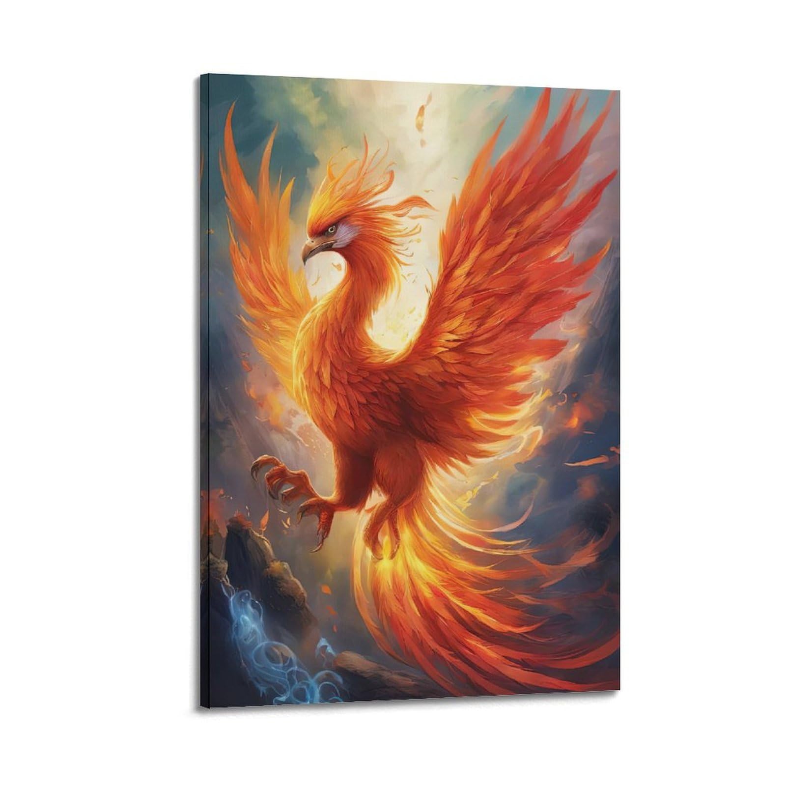 WPHSFX Bird Posters Legend of The Phoenix Poster Decorative Painting Canvas Wall Posters And Art Picture Print Modern Family Bedroom Decor Posters 20x30inch(50x75cm)