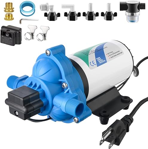 Miniatura 10 de Bomba de diafragma eléctrica de alto voltaje de 12 V CC, equipada con interruptor de presión, 4.0 GPM, 45 PSI, bomba de transferencia de agua en