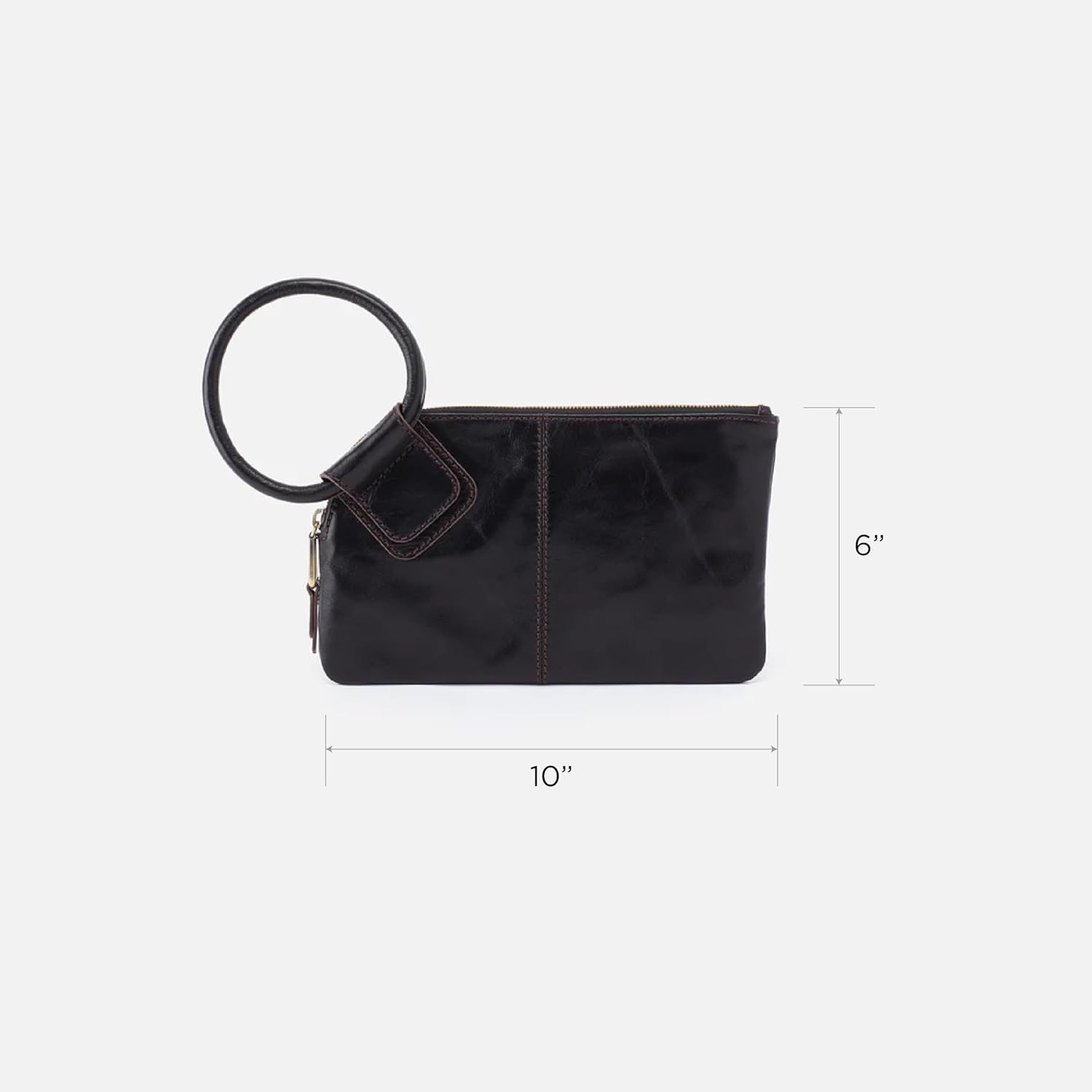 HOBO Sable Leather Wristlet Clutch with Circular Handle, Zippered Closure, Credit Card Organizer, & Interior Zip Pocket - Image 7