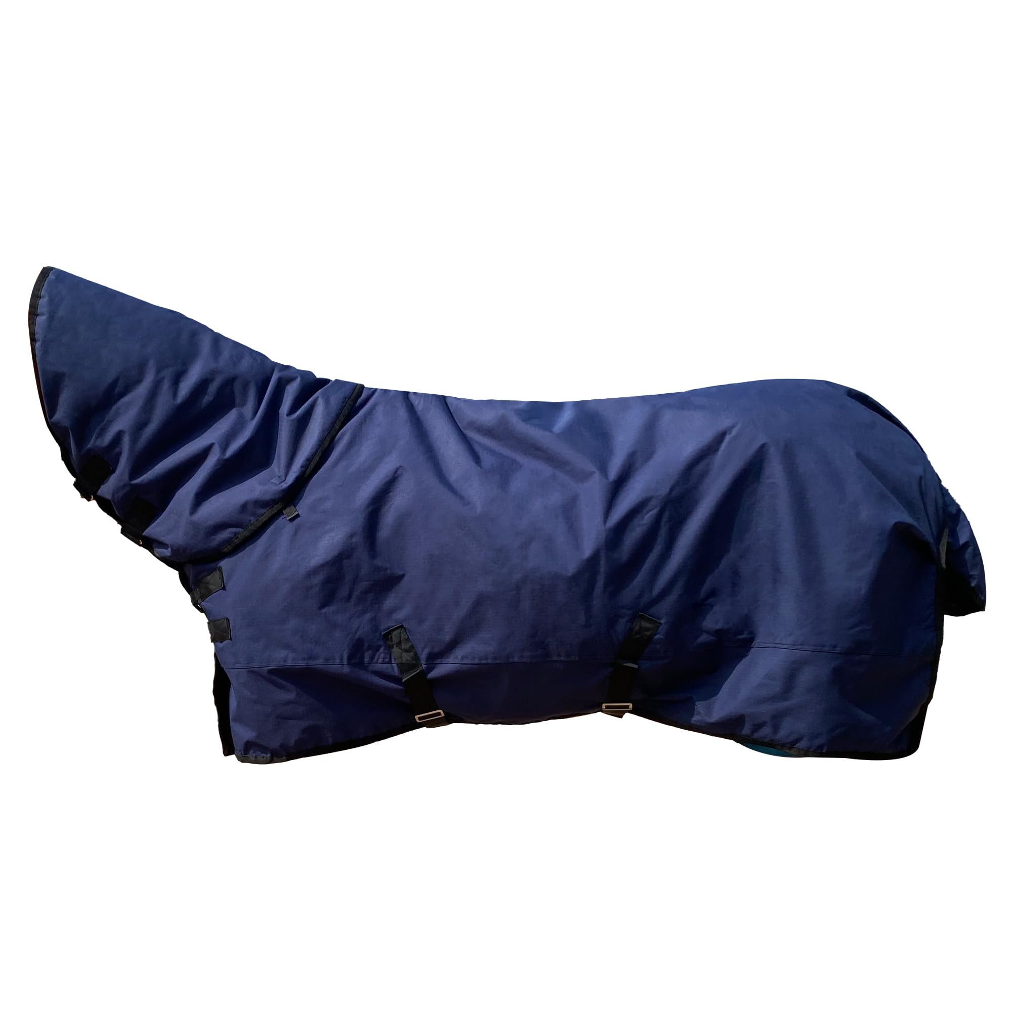 Manta de caballo 1200 D, manta de caballo con cubierta de cuello desmontable, relleno de 220 g, manta impermeable a prueba de nieve para caballo (EE. UU. 72 pulgadas (UE 135 cm)