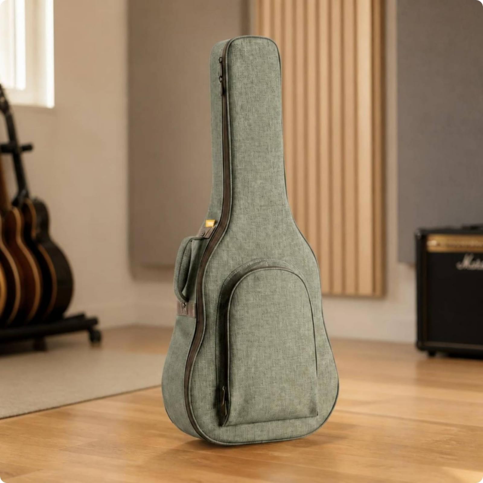Akustikgitarrentasche wasserabweisend Akustikgitarren-Instrumententasche tragbar Akustikgitarren-Tasche für Proberaum, Array, Teebraun