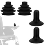 2 Sets Controller Knob and Gaiter for Electric Wheelchair, Universal Silicone Wheelchair Joystick Cover for Mobility Scooters, Joystick Button Cover Electric Wheelchairs Accessories(Black