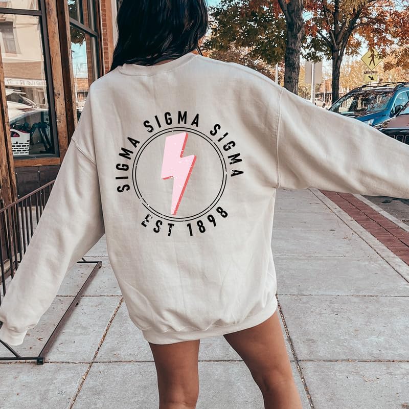 Sigma Sigma Sigma Sweatshirt - Tri Sigma Pinkish Strike Sorority Crewneck Sweatshirt