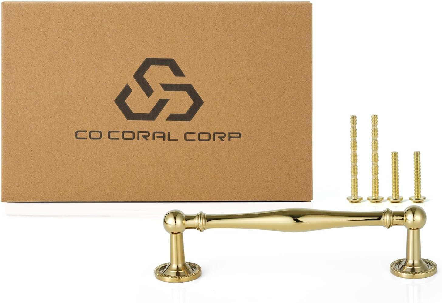 10 Pack Solid Brass Cabinet Pulls 5" Hole Center Drawer Pull Gold Cabinet Handles for Cupboard Dresser Wardrobe Furniture Kitchen & Bathroom Fixture