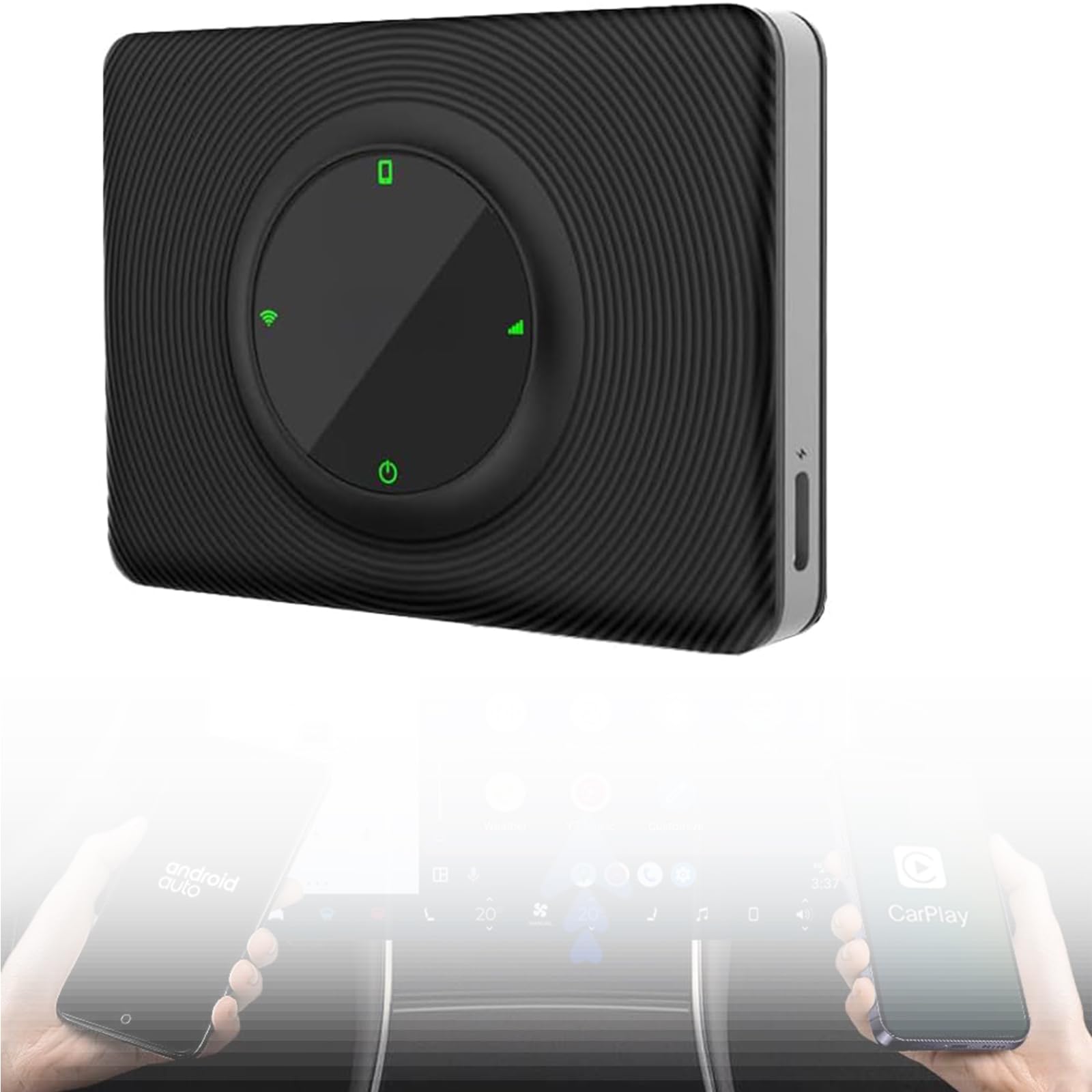 MAKINGTECTesla Wireless CarPlay Android Auto Adapter, T2C for Model Y & Model 3 (Post-2019), 2.4G+5G Dual Band WiFi, Black, USB, Wireless