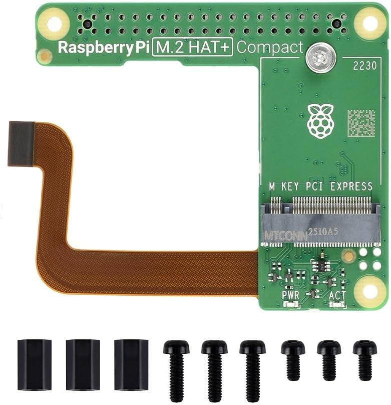 TUOPUONE Official Raspbery Pi M.2 HAT+ Compact, Designed for Raspbery Pi 5, HAT+ Standard, Supports NVMe Protocol M.2 Solid State Drive with 2230 Form Factor, Suitable for Use with Raspbery Pi Case