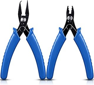 2 Pcs Split Ring Pliers Crimping Pliers Jewelry Jump Ring jewelry Pliers for Opening Split Ring or Key Chain, Wire Flush Cutter Pliers Set for Jewelry Beading Repair Making Supplies (Ring Pliers)