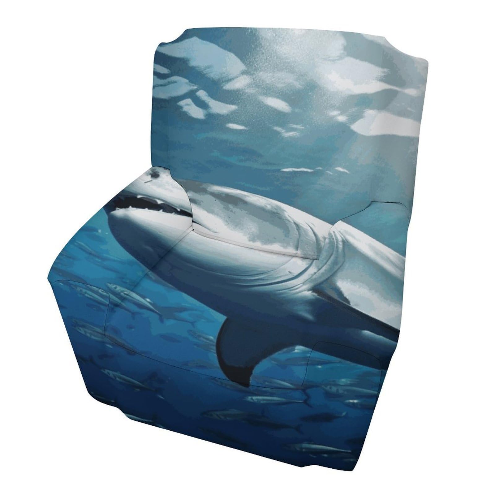 Fodpand Style Fish In Underwater Sofa Cover Soft 1 Seater Sofa Slipcover For Pets Washable,Couch Cover With Elastic Straps Furniture Protector