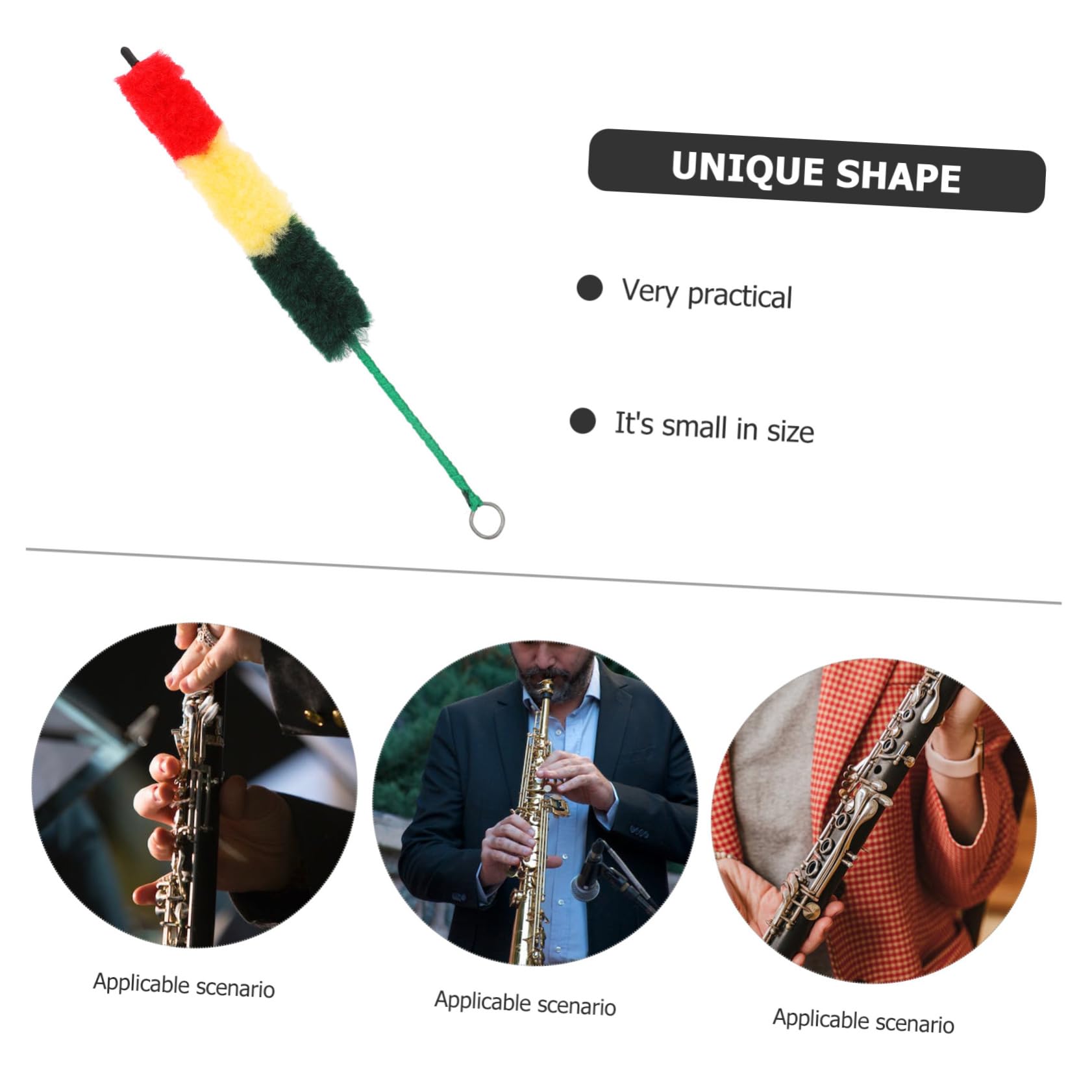 GOOHOCHY Musical Wind Instrument Clarinet Cleaner Brush Clarinet Swab for Nylon Material Random