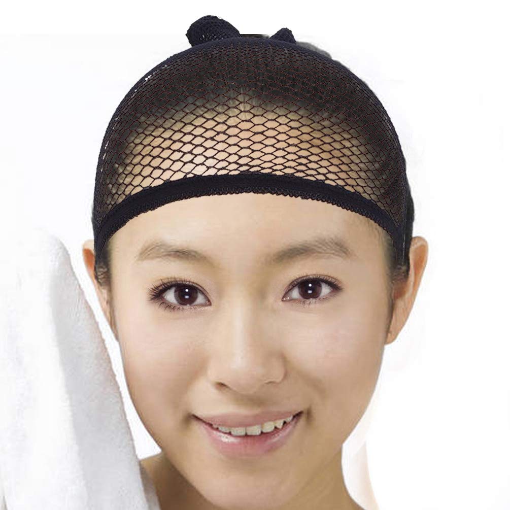 [Rise World Wig] ウィッグキャップ 専用ネット 黒 かぶりやすい筒型タイプ ヘアーネット