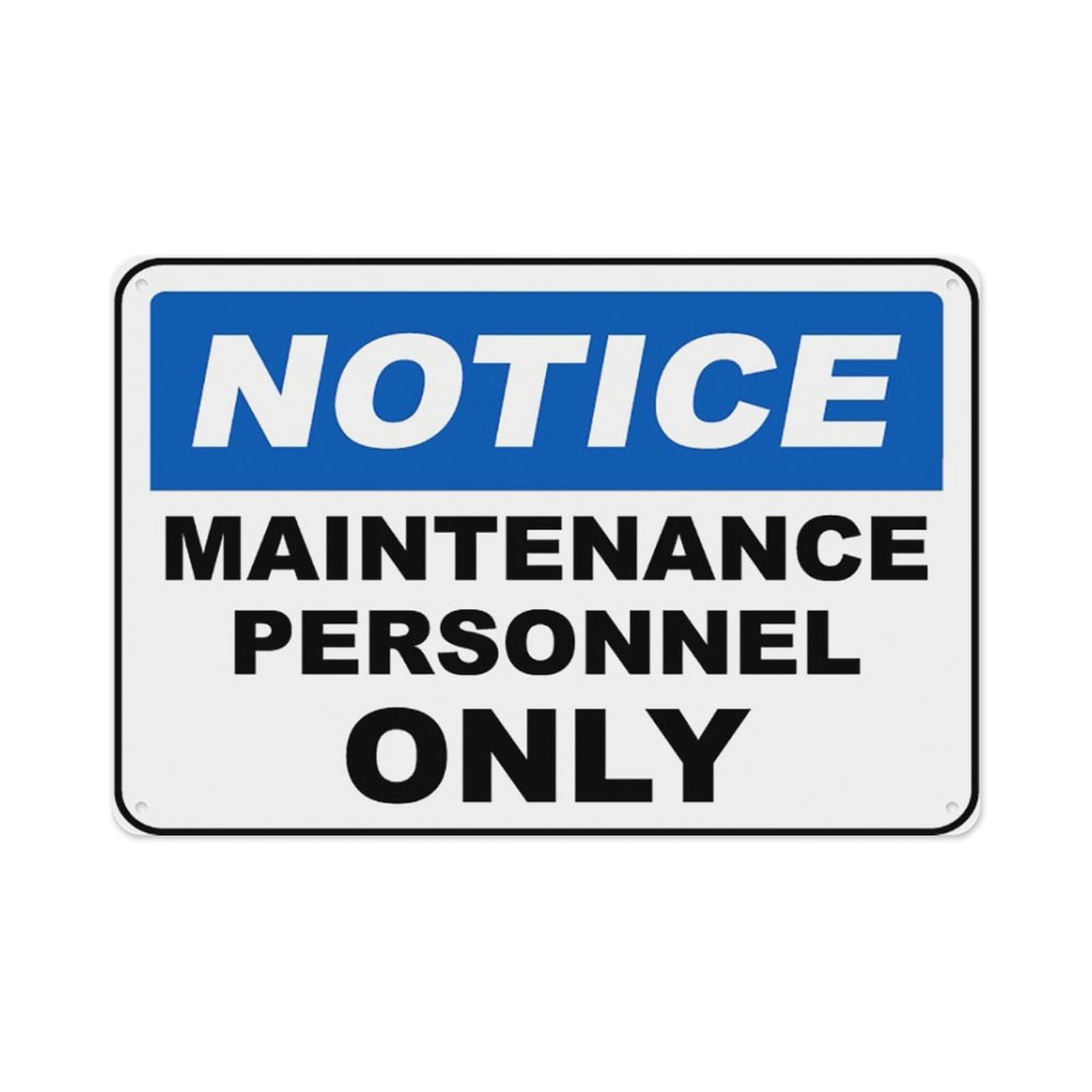peiyeety Maintenance Personnel Only Sign Aluminum Tin Warning Signs For Home Outdoor Garden 8X12 Inches