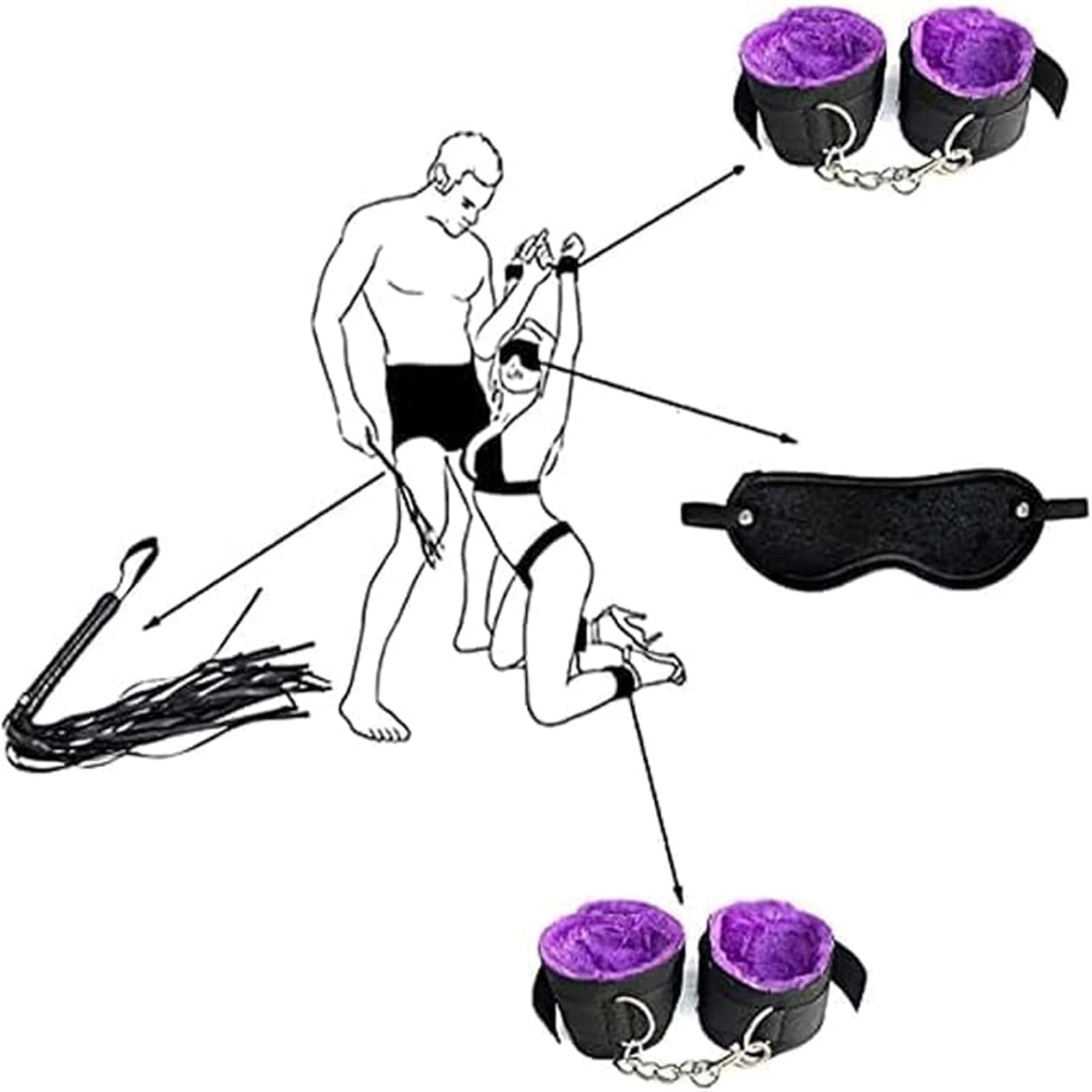 [15 Pezzi] Yoga B𝚘nd𝚊ng𝚎 Kit S𝚎xy Coppia Accessori S𝚎x Toy Adulti Lo di S𝚎x Toysper per Coppie S𝚎𝚜𝚜o L𝚎tto Shop Hot Oggetti Donna Viaggi M𝚊n𝚎tte (Viola)