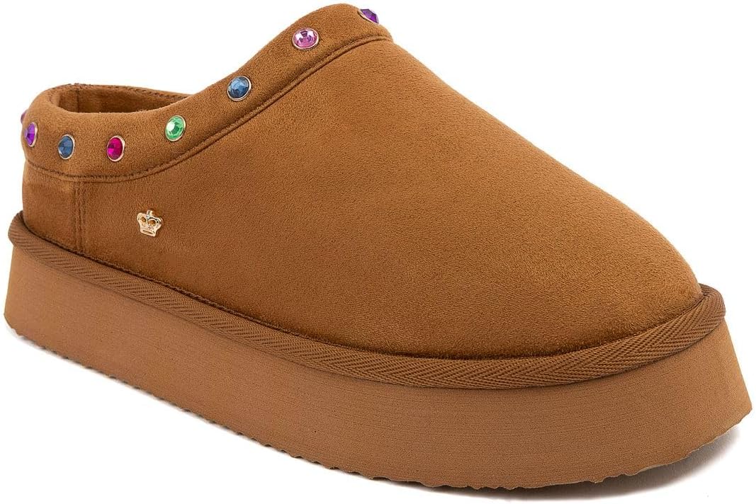 Juicy Couture Women's Cozy Slipper Mule – Plush Indoor Outdoor House Shoe with Memory Foam and Faux Fur Lining