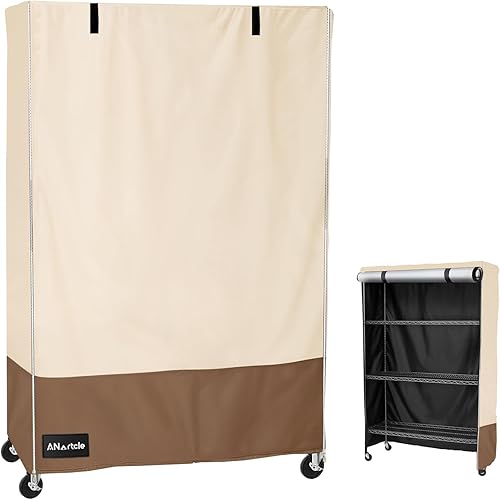 Cubiertas de estante para estantes de alambre, 600D resistente al agua, a prueba de polvo, se adapta a 5 niveles de estantería de almacenamiento