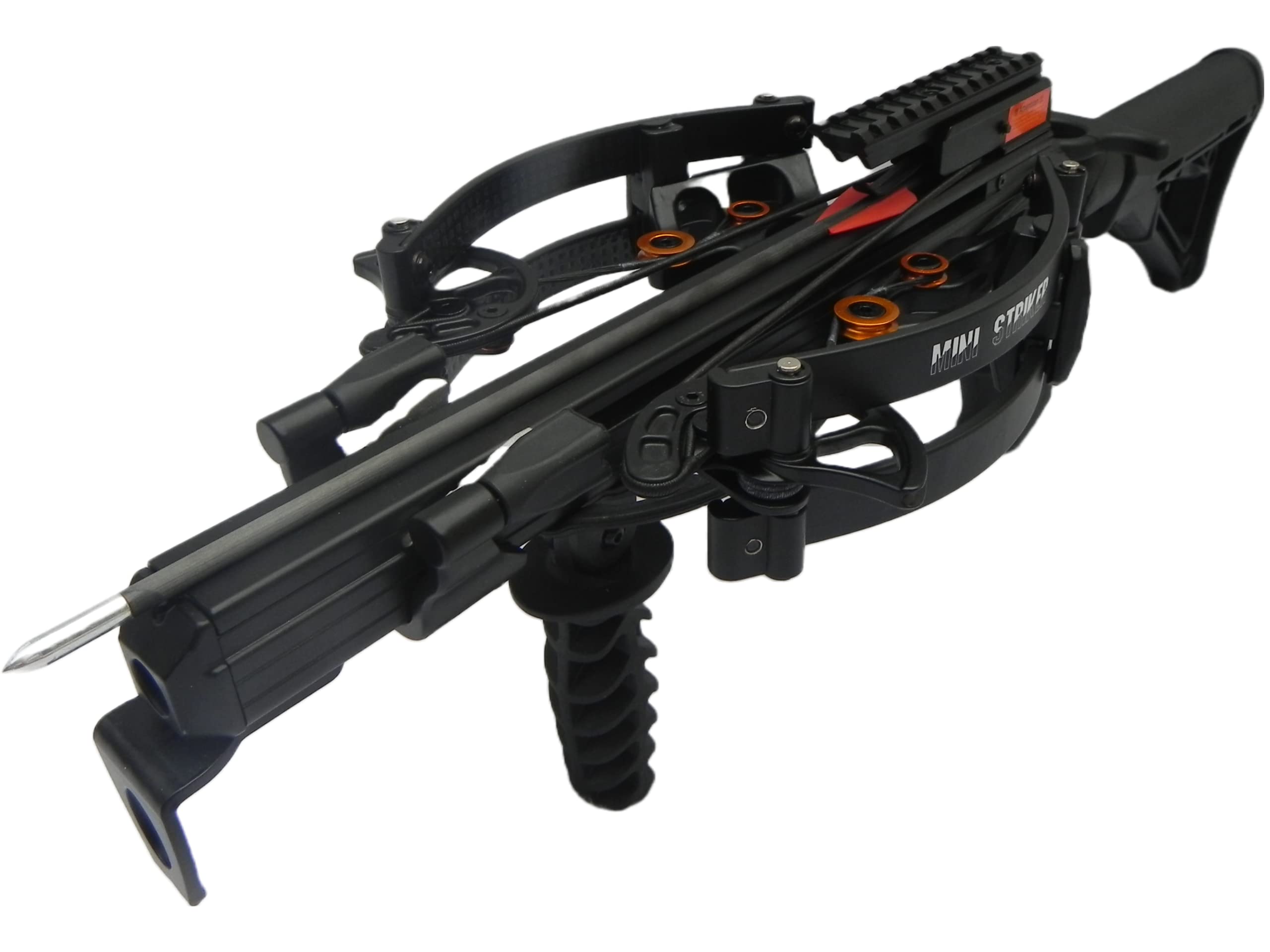 150lbs Mini Striker RD Reverse Draw Compound Self Cocking Hunting Pistol Crossbow, 420 FPS with Buttstock