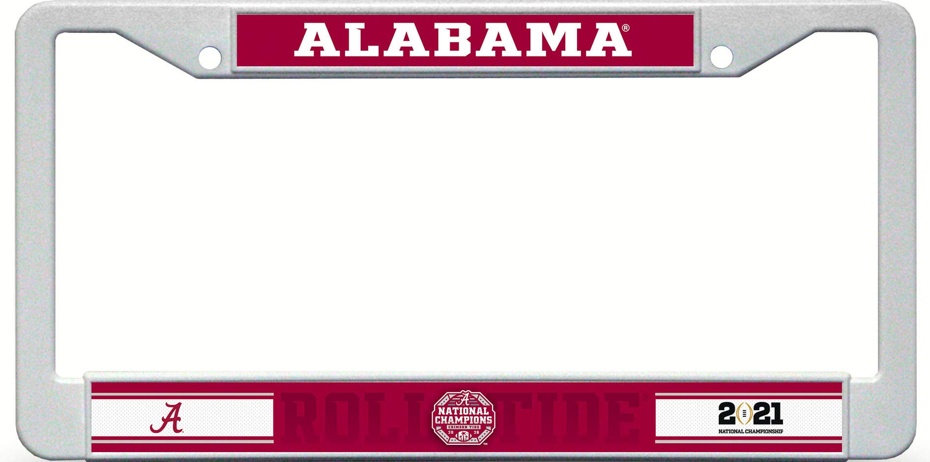 Rico Industries Alabama Crimson Tide 2020 National Champions Plastic License Plate Frame