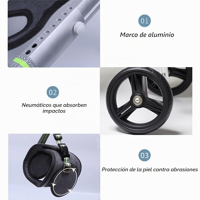 Foto 5 de 7 de Silla Ruedas Perro Silla de Ruedas para Perros de 4 Ruedas para Patas Traseras de Razas Grandes