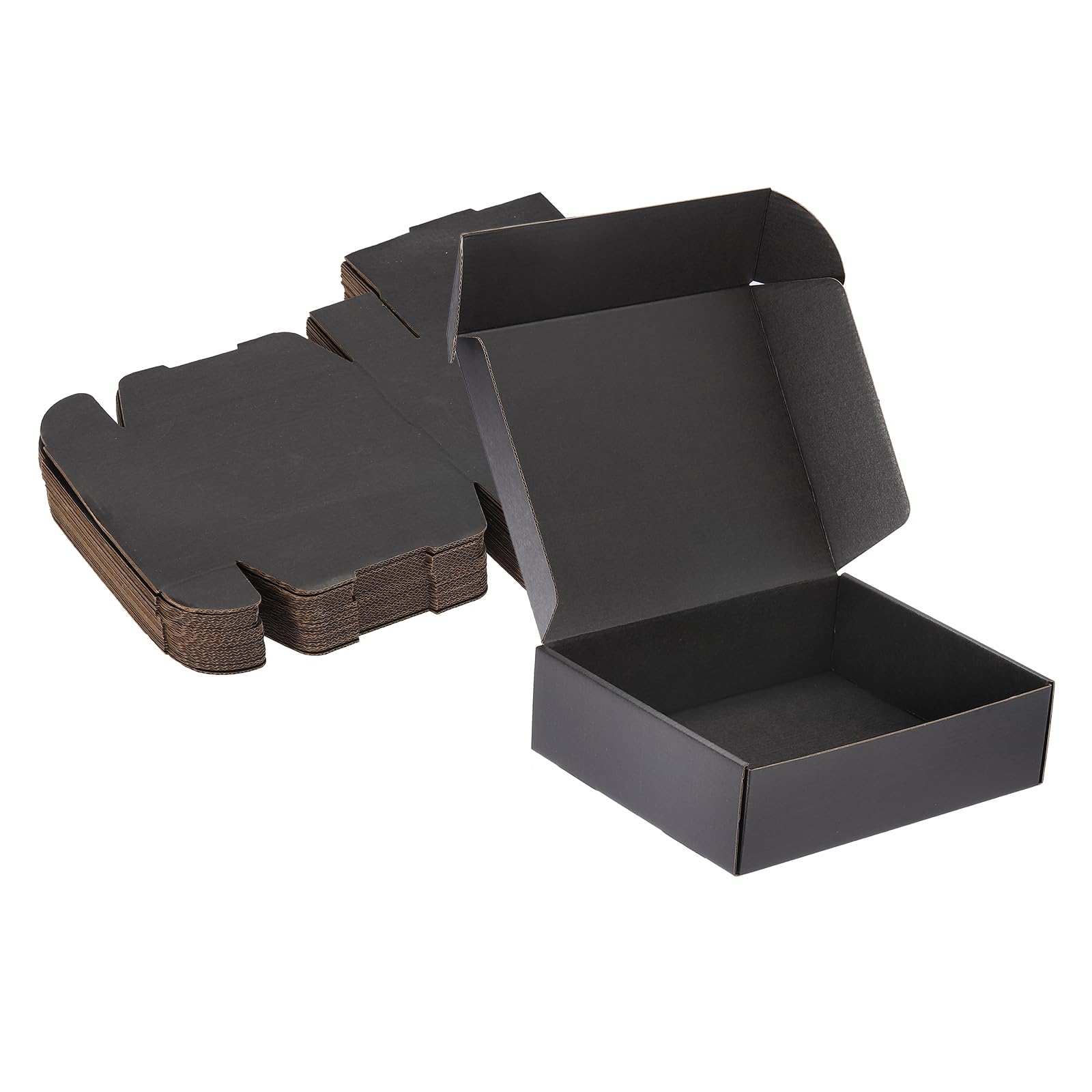PATIKIL 10x8x3 Inch Small Shipping Boxes, 25 Pcs Corrugated Cardboard Box Gift Boxes for Packing Mailing Moving Packaging Small Business Boxes Black