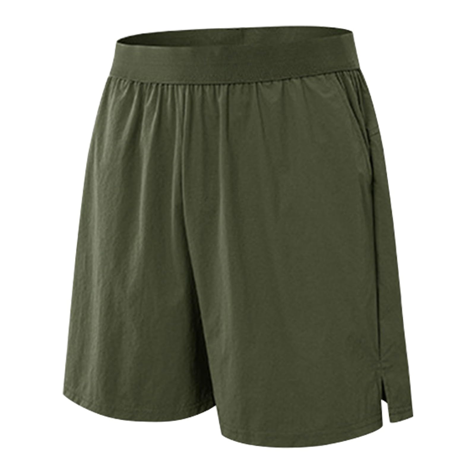 Pantaloncini corti da corsa da uomo, traspiranti, in vita elasticizzata