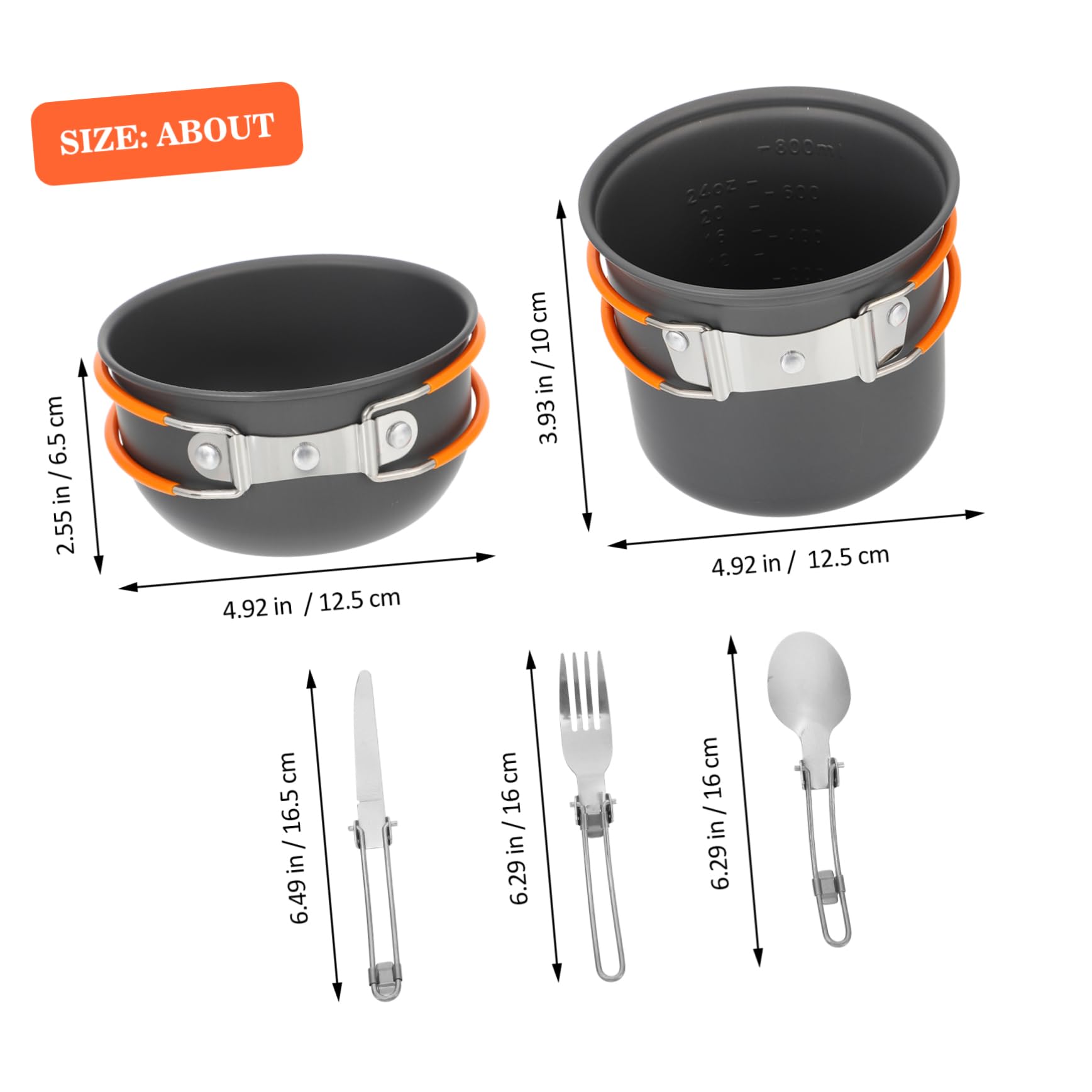 Garneck 1-Person Outdoor Cooking Set Portable Camping Pot Kit Utensils Non-Stick Cooking Set for Hiking Picnic Camping