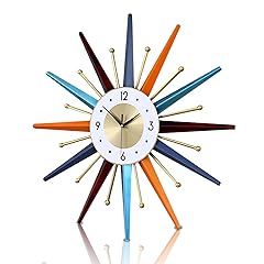 FIELDY Large Wall Clock 22 Inch Mid Century Wall Clocks Starburst Clock Non Ticking Battery FIELDY Large Wall Clock 22 Inch Mid Century Wall Clocks Starburst Clock Non Ticking Battery product