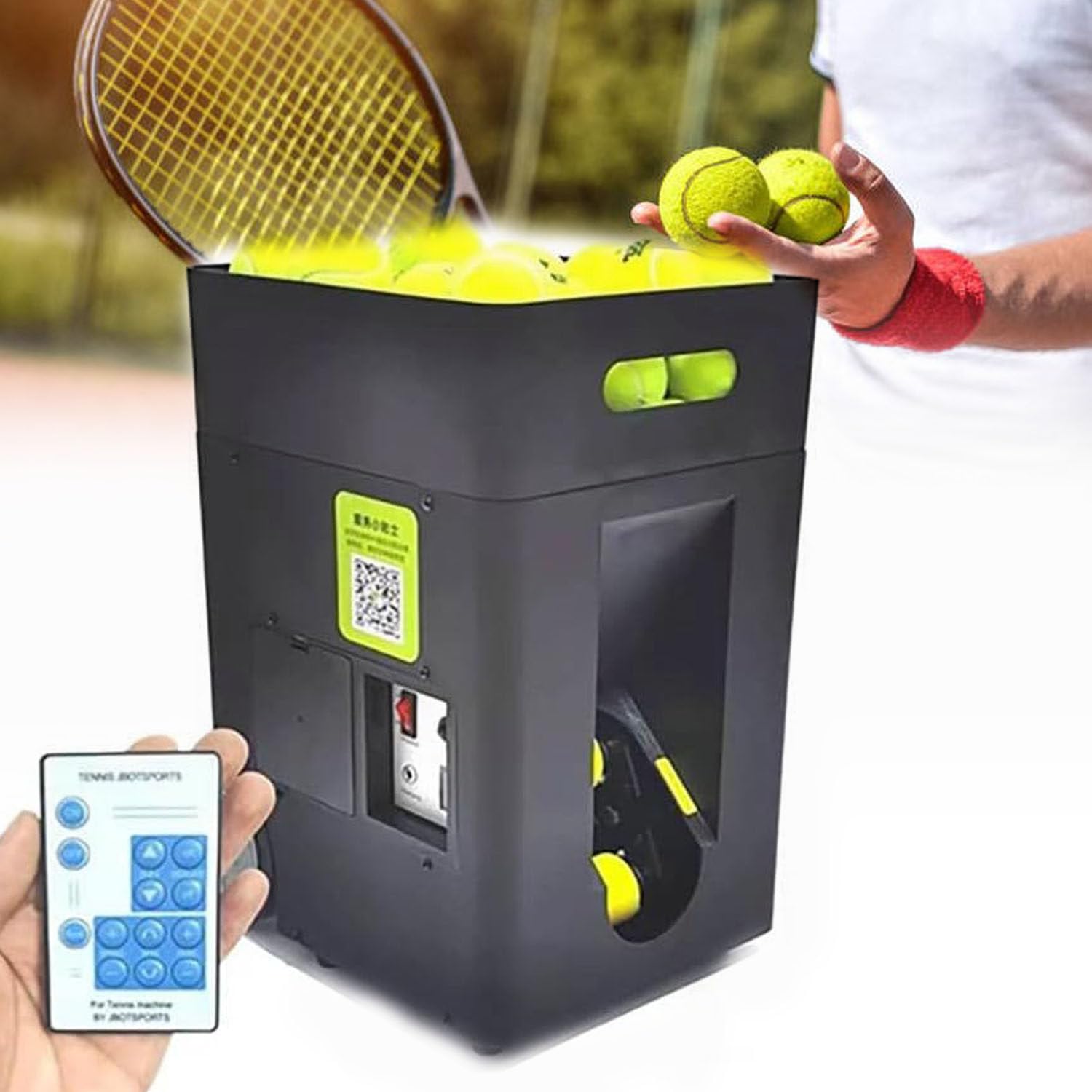 Lanzador automático de pelotas de tenis, lanzador portátil para práctica y entrenamiento en solitario