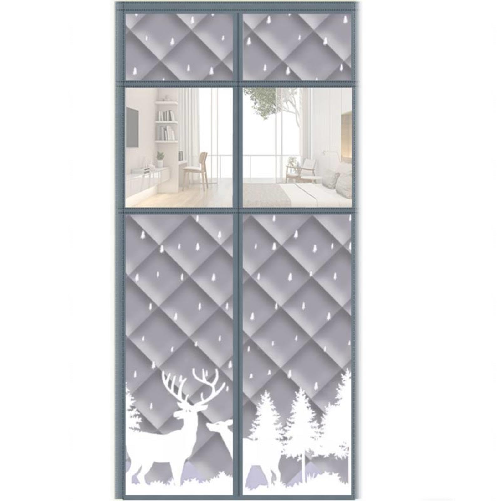 Rideau de porte magnétique à isolation thermique – Imperméable et coupe-vent – Moustiquaire magnétique de fenêtre pour porte-fenêtre
