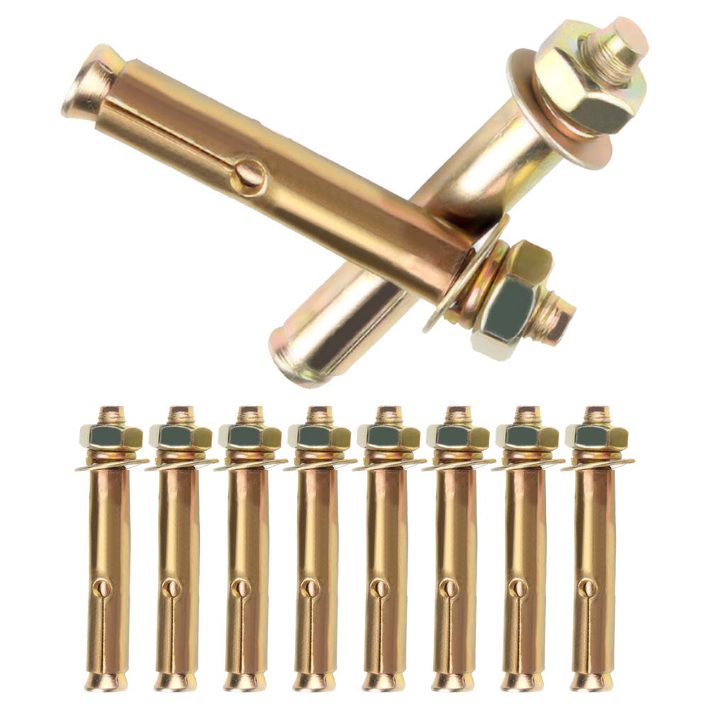 pernos de anclaje, Perno de acero inoxidable, perno anclaje con manguito expansión, pernos for hormigón(M10*150/10 Pieces)