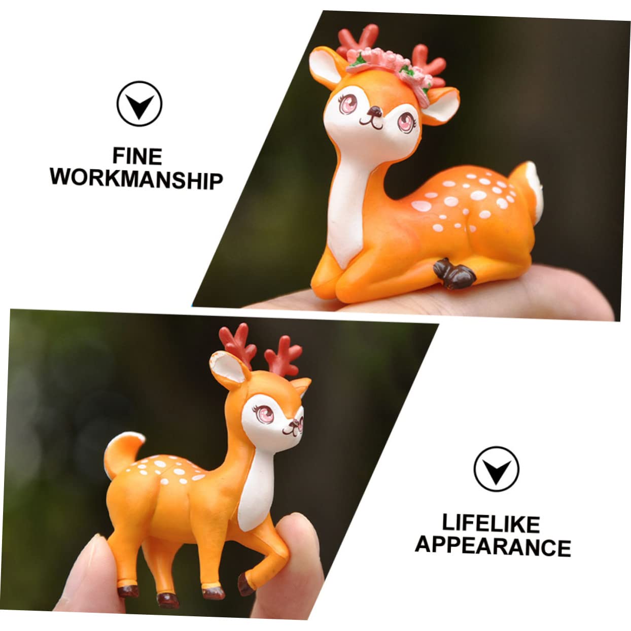 20stücke Teiliges Cartoon REH Figuren Aus Harz Lustige Desktop-Dekoration Für Zuhause Und Büro Für Pflanzenarrangements Und Kreative Mikro-landschaften