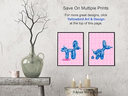 Miniatura 6 de Cute Pink Blue Bathroom Set 11x14 - Funky Indie Trendy Preppy funny Bathroom Wall Art Decorations - Modern Aesthetic Small Bath Decor - Restroom