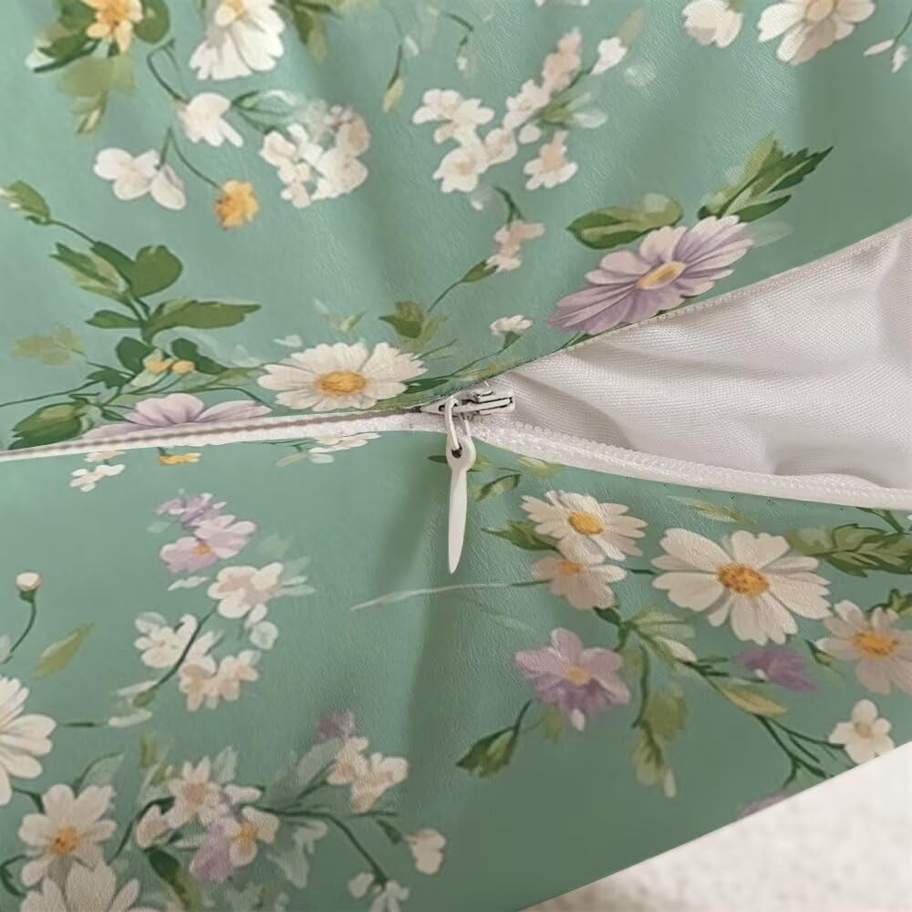 Federe Cuscini Divano 65x65 cm Federe Morbido Copricuscini Verde Chiaro in Velluto, 2 Pezzi Copri Cuscini per Divano Primavera Decorativi Federa Cuscino Floreale per Camera da Letto Soggiorno (IU93)