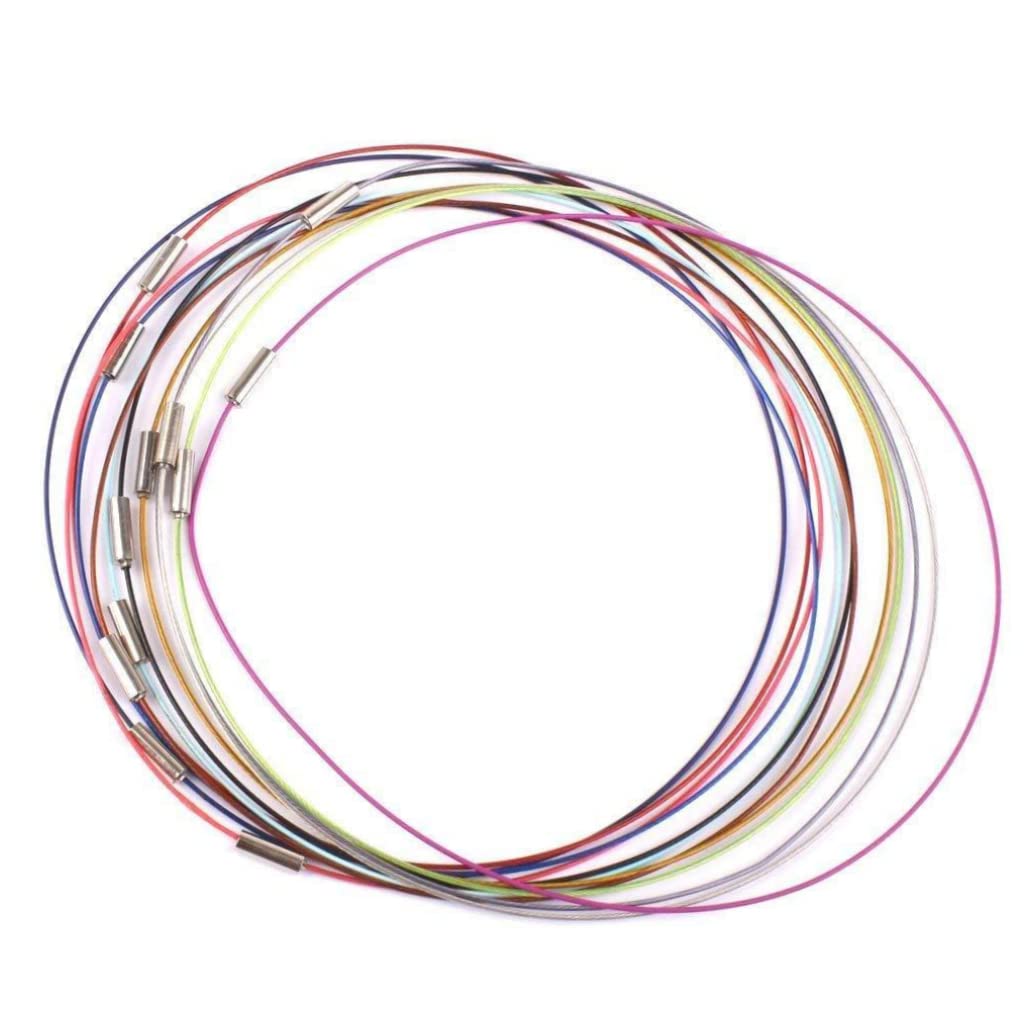 Naszyjniki, wisior, naszyjnik typu Choker, naszyjnik typu Choker naszyjnik z pamięcią drutu Choker sznurek naszyjnik ustalenia mieszana stal do wyrobu biżuterii DIY 46cm 12szt