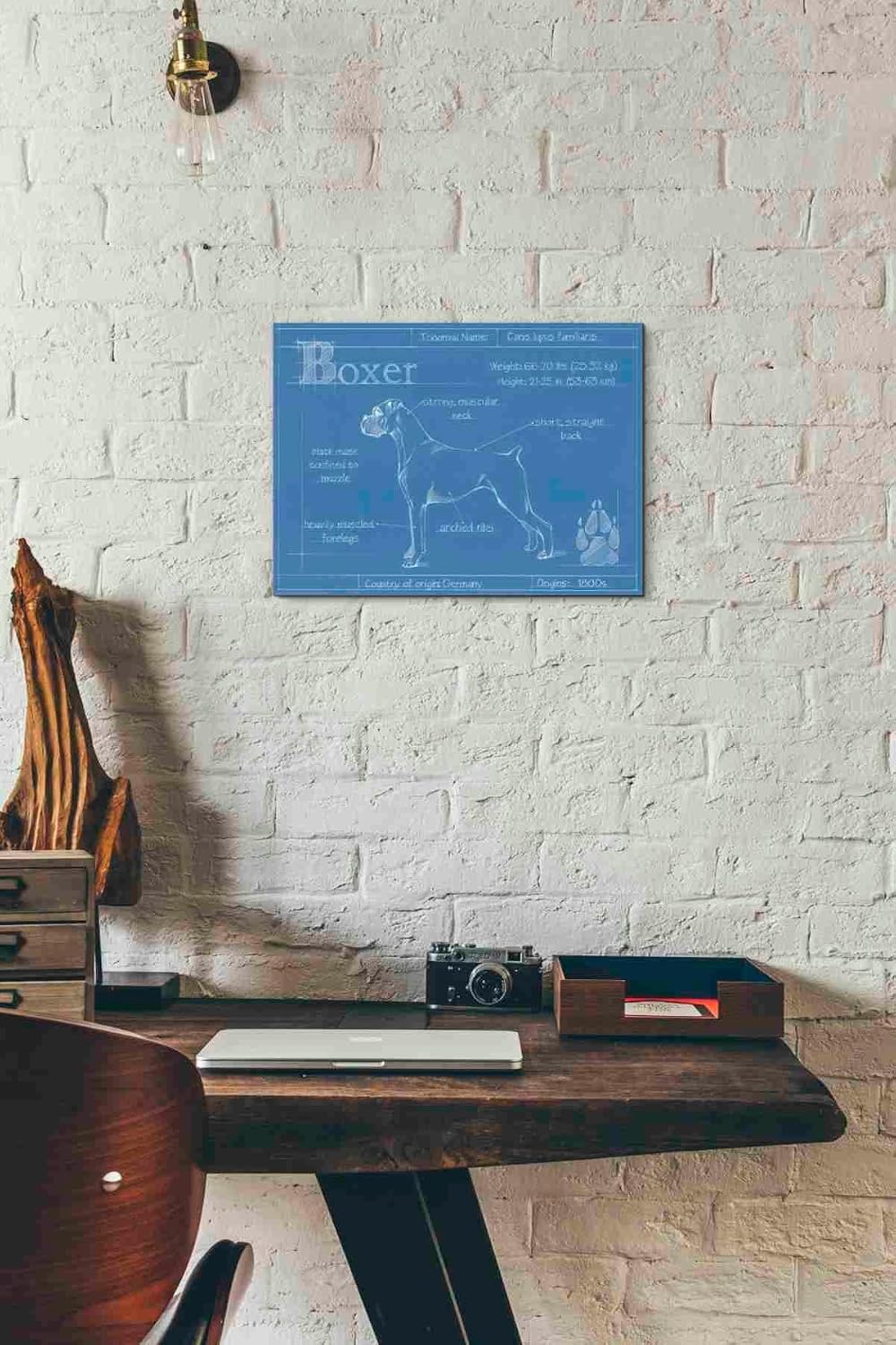 Epic Graffiti 'Blueprint Boxer' by Ethan Harper Canvas Wall Art, 16"x12"