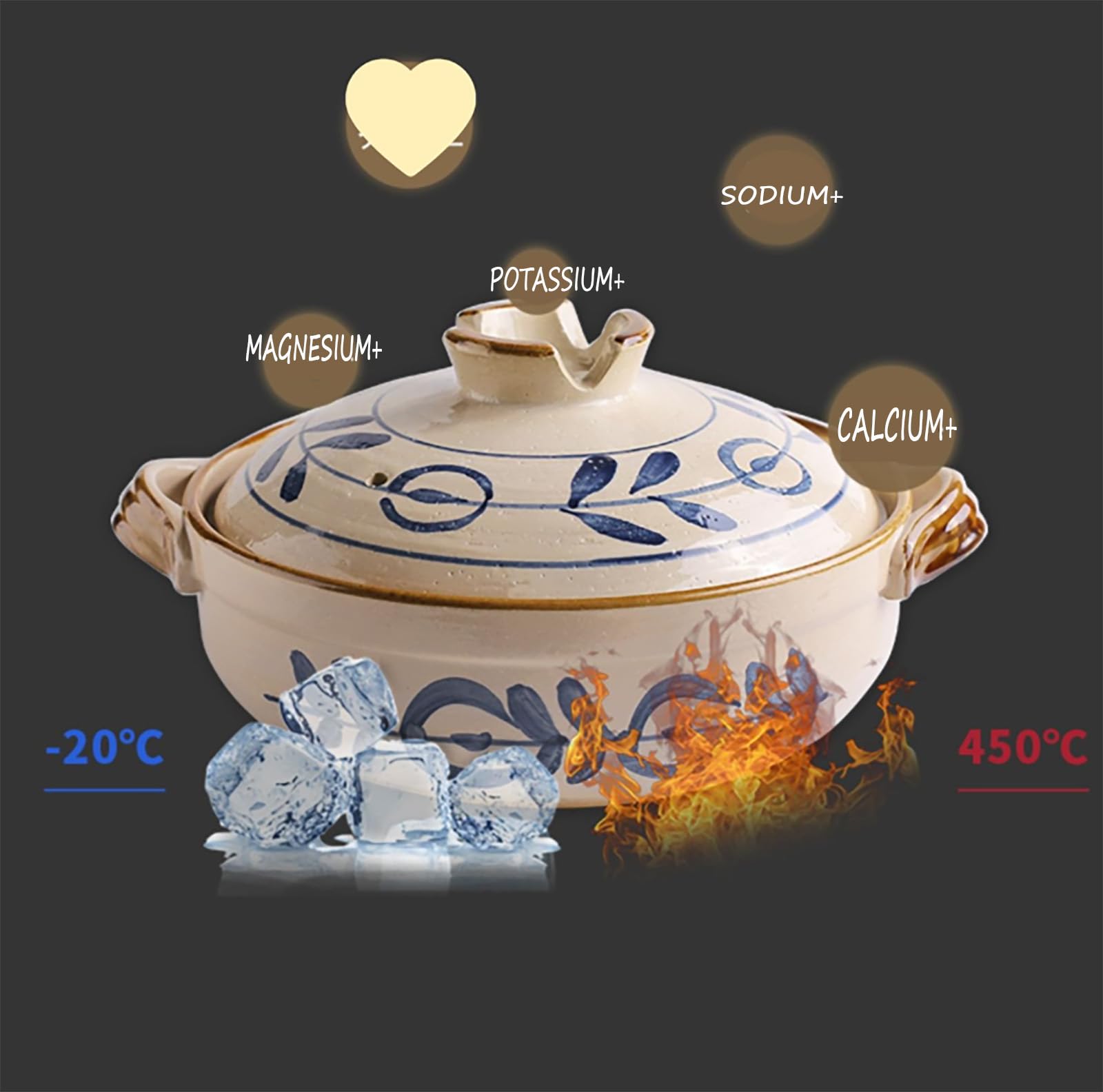 Casseruola in argilla for uso domestico for ciotola a vapore for(B,1.6L)
