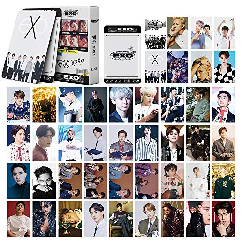 Kpop EXO Lomo Cards 54Pcs EXO 2021 Season's Greetings New Album Cards EXO Mini Postcards EXO Photo Cards Kpop Card Set Fans Gift