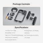 NEEWER Phone Cage Kit Compatible with iPhone 17 Pro Only, Video Rig Stabilizer Accessories with 67mm Filter Ring, 17mm Lens Backplate, T Mount Adapter, Two Quick Release Handles, PA143 (Black)