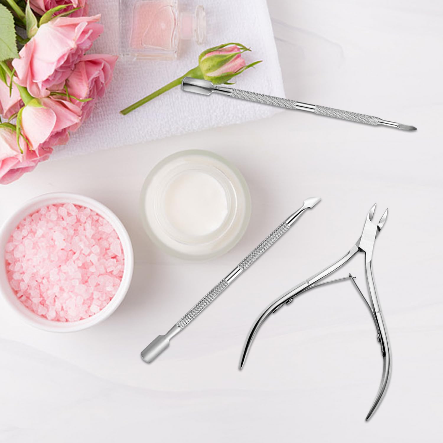 Zestaw 3 części do usuwania zrogowaciałej warstwy podczas manicure, profesjonalne narzędzie ze stali nierdzewnej do usuwania zrogowaciałej skóry, profesjonalne nożyczki do paznokci