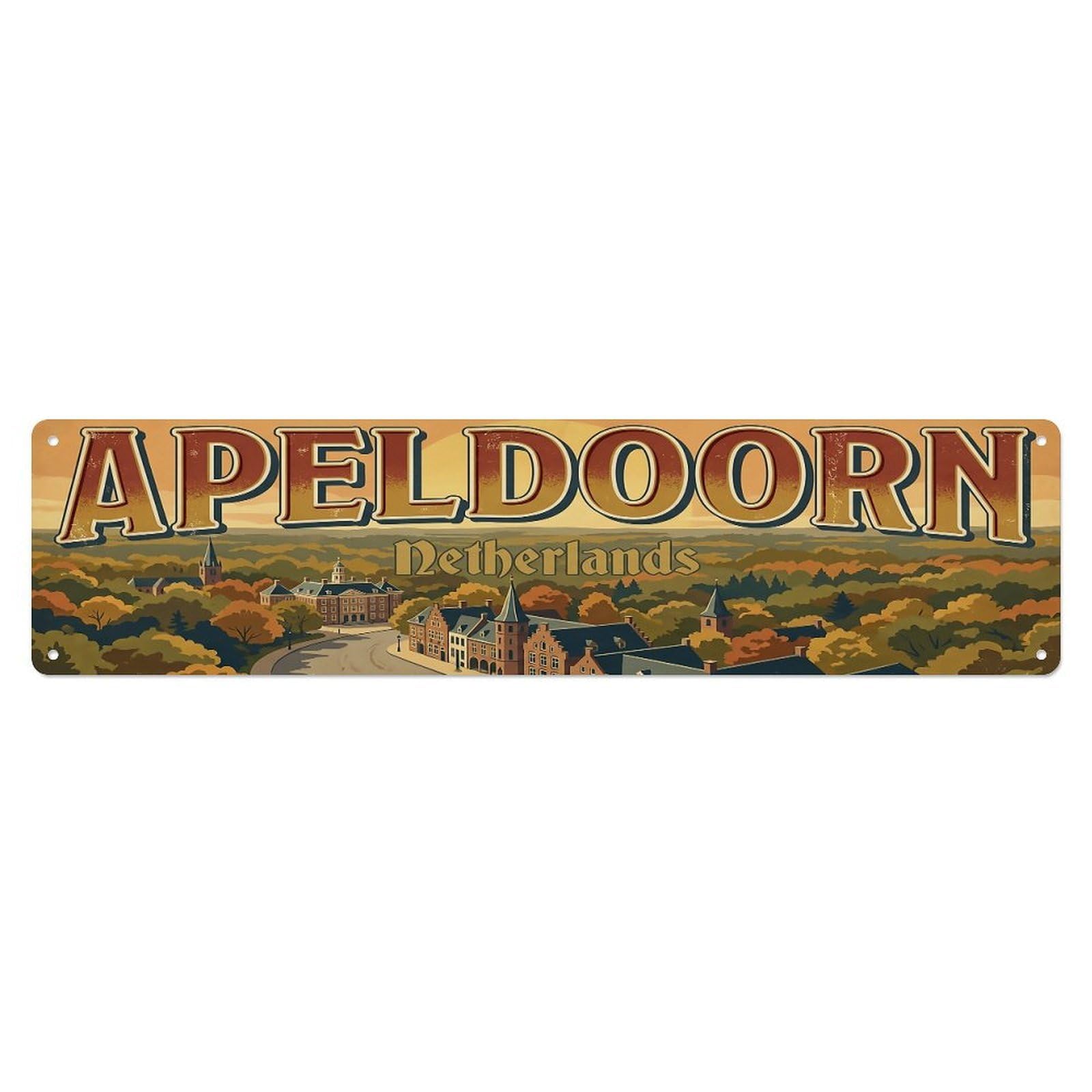 Vintage Travel Netherlands Apeldoorn Metal Tin Sign