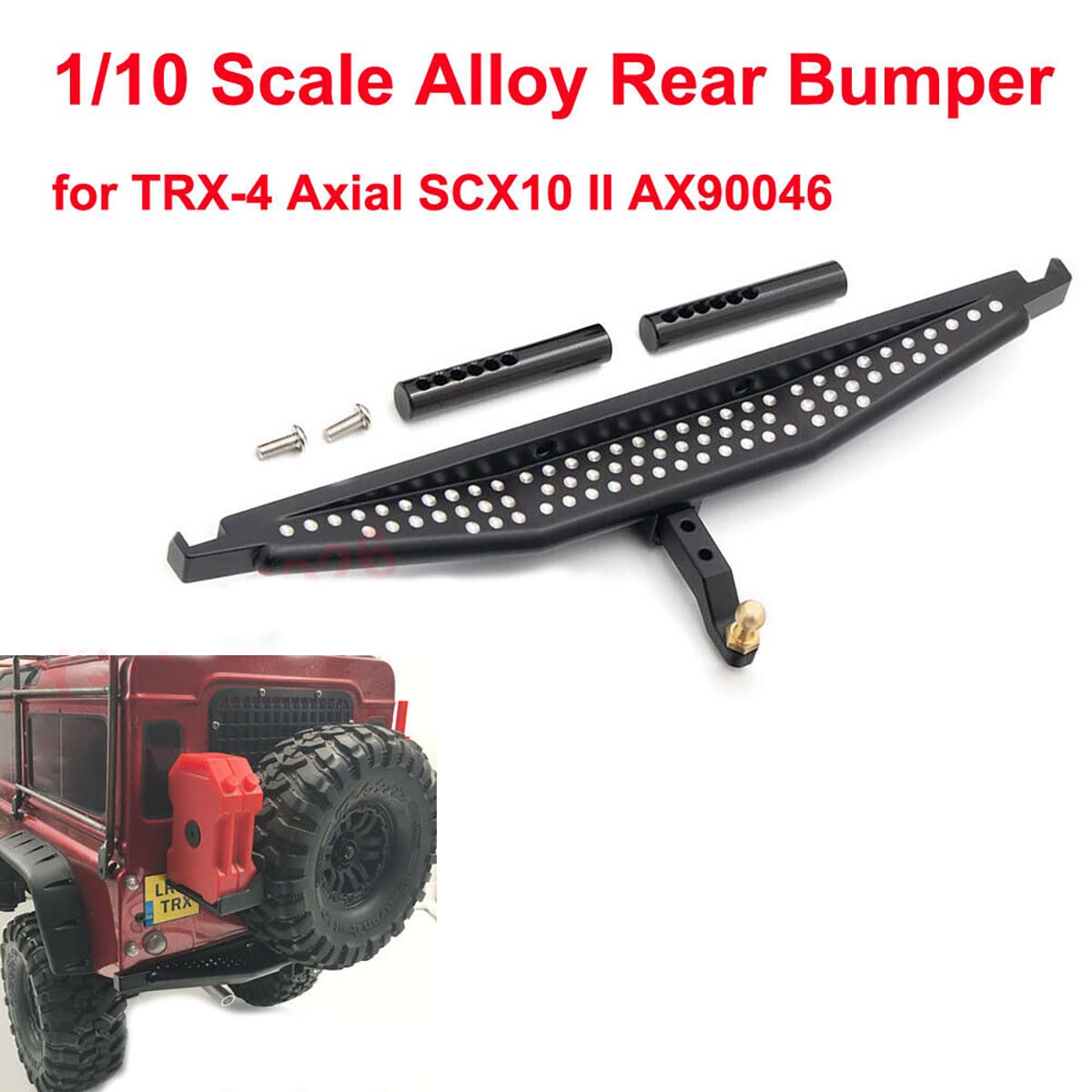 Supporto Paraurti Posteriore In Alluminio Per Axial SCX10 II 1/10 - RC Model Machined