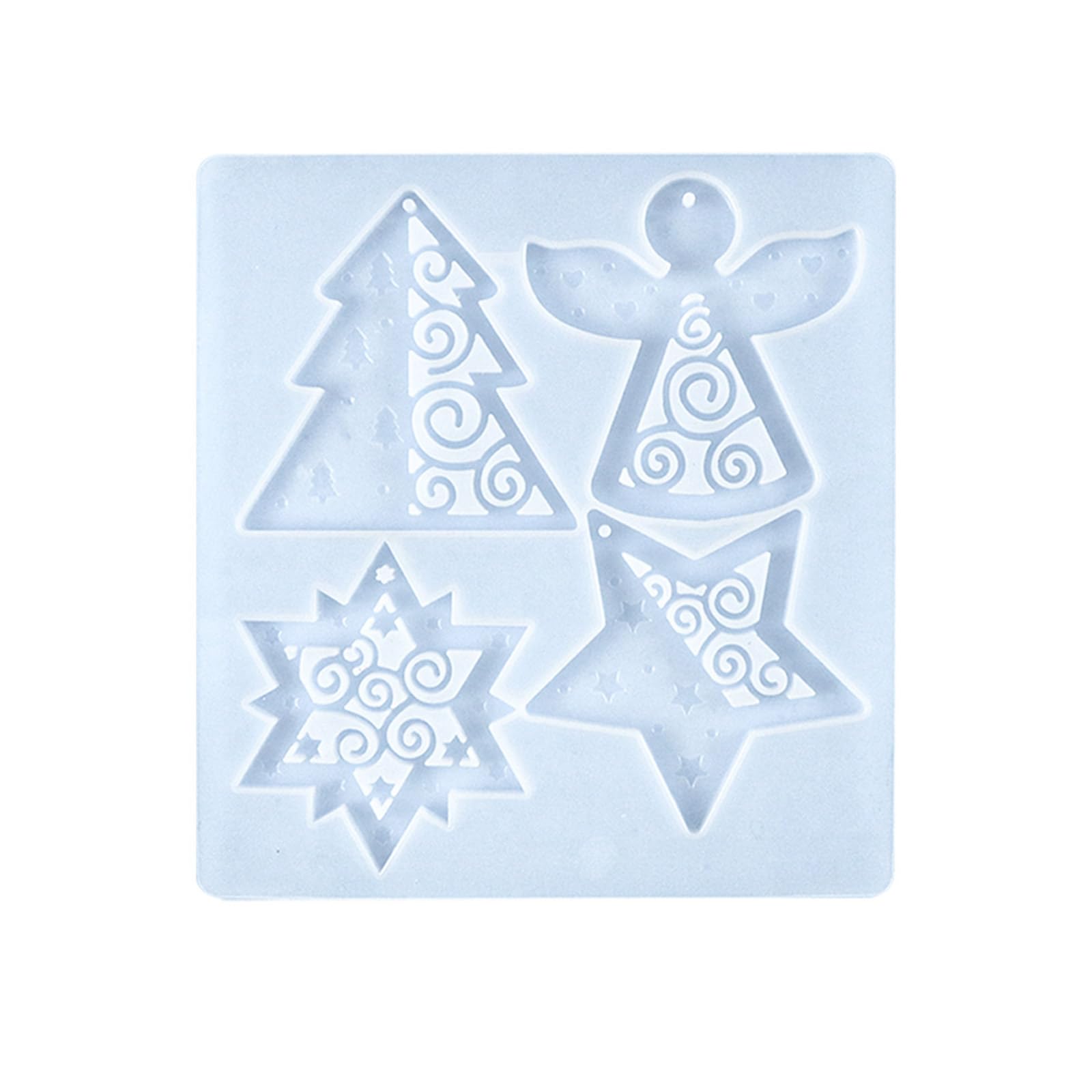 oringnat Christmas Silicone Mold Little Christmas Tree Pendant Resin Keychain Jewelry Making Earrings Mould Decor