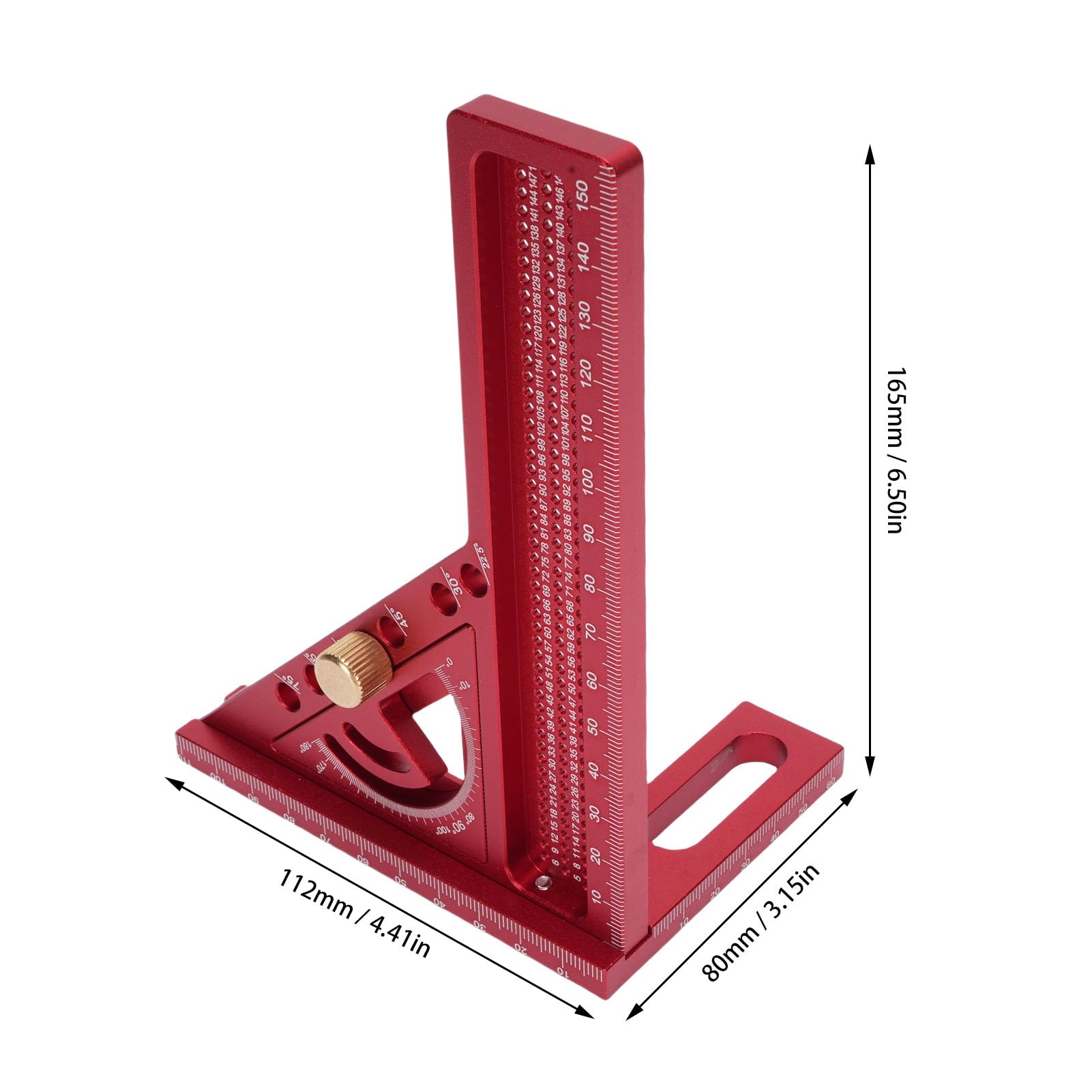 Righello di Misurazione Multiangolo 3D, Goniometro Quadrato Regolabile per la Lavorazione del Legno 0-180°, Righello Triangolare in Lega di Alluminio, Strumento di Layout Ad Alta Precisione