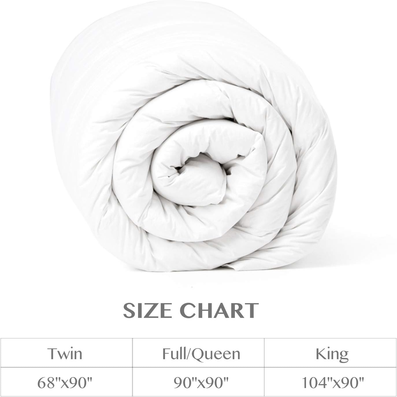 Hansleep Comforter All-Season Down Alternative Duvet Insert, Soft Fluffy Comforter with Corner Tabs (King 104x90'')
