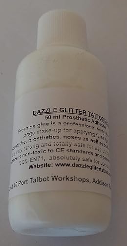 Pegamento para arte corporal de 1.7 fl oz para tatuajes con brillantina, Halloween, teatral, protésico, FX Pax, uso cosmético