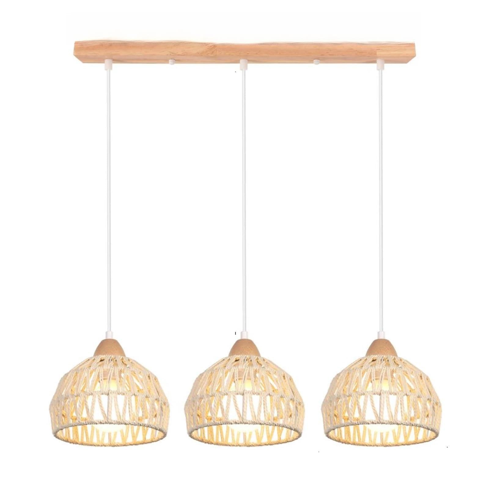 Rattan Lampshade Woven Rattan Pendant Lights Handmade Woven Lampshades Lighting Fixtures(Color7)