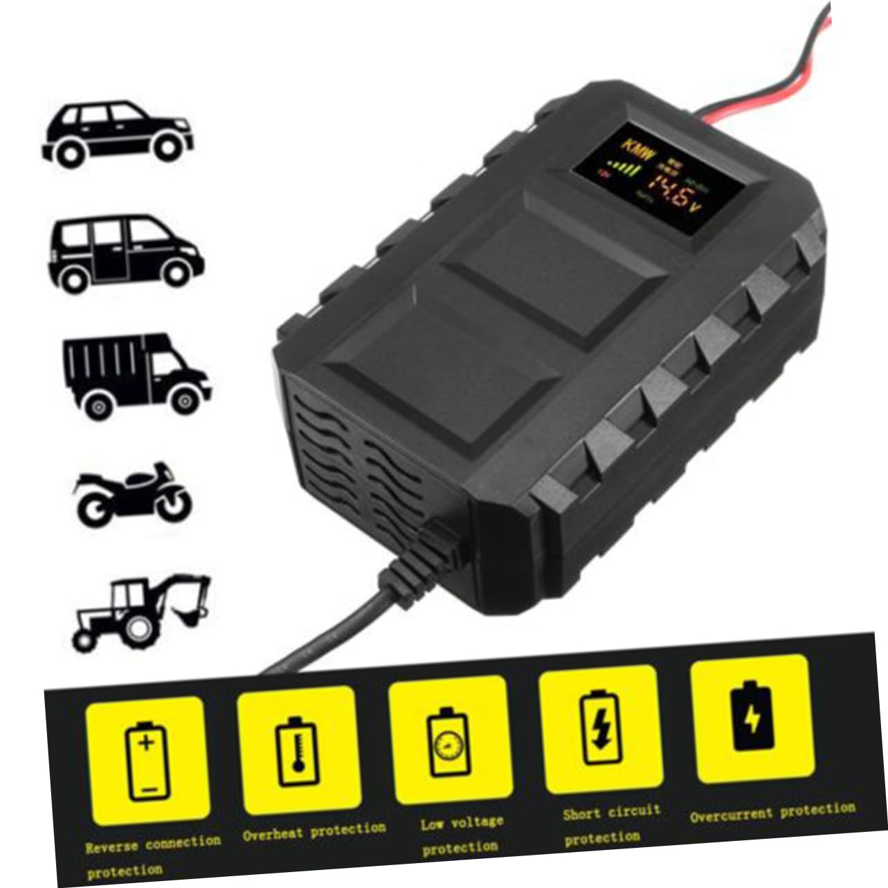 Chargeur de Batterie 12 V 20 A pour Moto et Batterie Automobile